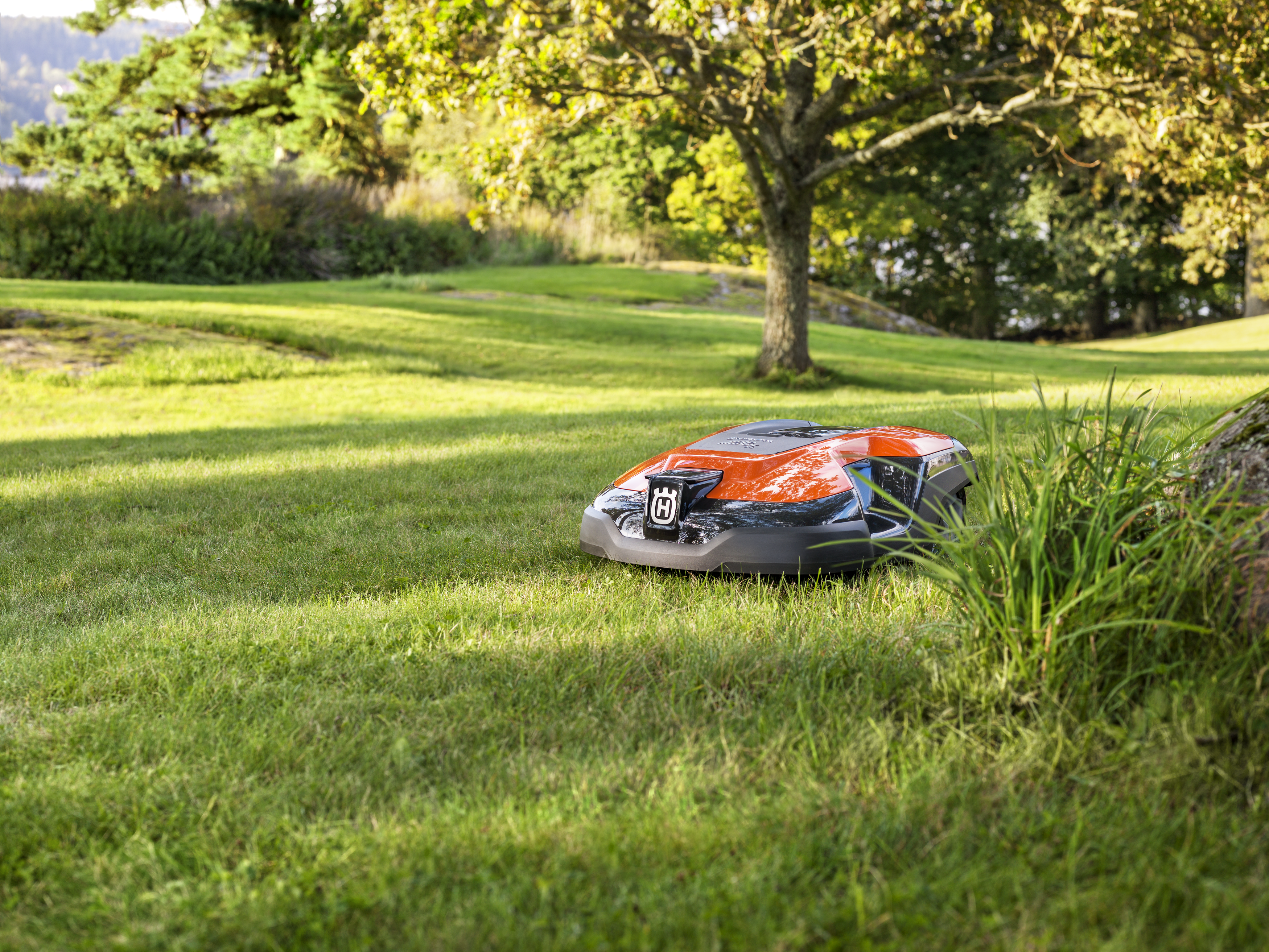 Husqvarna Automower auf einer Rasenfläche